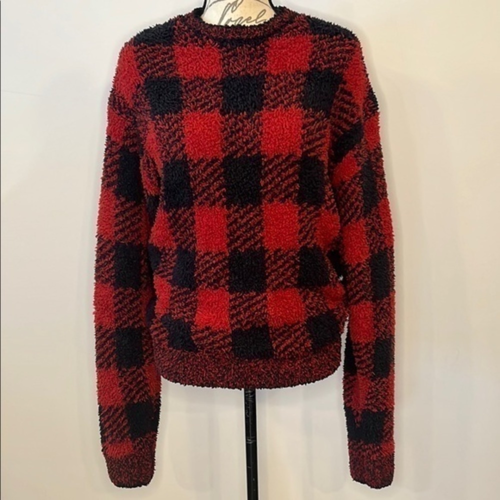 SKIMS plush buffalo plaid sweater S/M